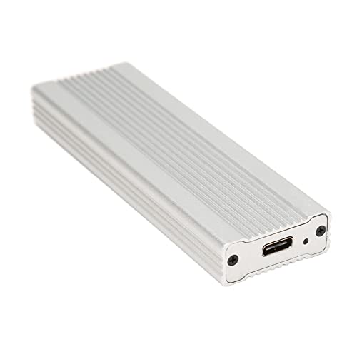 Airshi SSD-Gehäuse, Dual Protocol 10 Gbit/s M.2 NVME LED-Anzeige für SSD-Gehäuse 2280 Mm (Silber mit TypC/A/C-Kabel) von Airshi