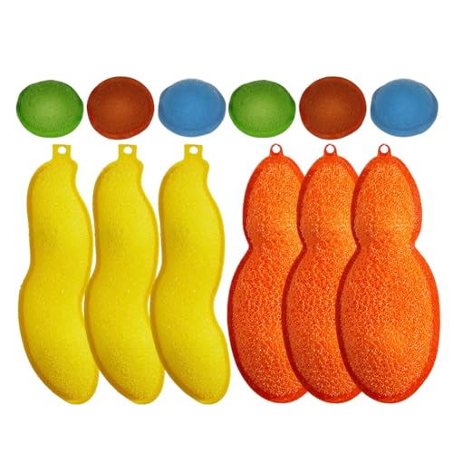 Beans Bottle Cleaning Sponge, Magic Beans Bottle Clean, Schwamm Küche Flaschenreiniger Bohnen, Flaschenbürste Schwamm, Reinigungsperlen für Flaschen, Reinigungskugeln für Glasflaschen A von Airshi