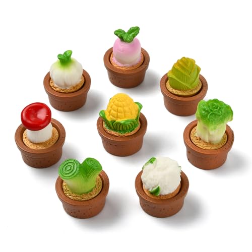 Airssory 24 Stück 8 Stile schöne Gemüse Topfharz Ornament Cabochons Mini-Pflanze ohne Loch Perlen Display für DIY Schmuck Verzierung Handwerk Home Office Schreibtisch Dekor Airssory 24 Stück 8 Stile schöne Gemüse Topfharz Ornament Cabochons Mini-Pflanze ohne Loch Perlen Display für DIY Schmuck Verzierung Handwerk Home Office Schreibtisch Dekor von Airssory