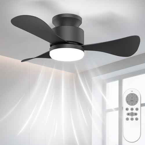 Airwit 71cm Deckenventilator mit Beleuchtung Leise, Klein Deckenventilator mit Licht und Fernbedienung, LED Deckenleuchte mit Ventilator für Schlafzimmer Wohnzimmer Küche, Umkehrbarer DC Motor Airwit 71cm Deckenventilator mit Beleuchtung Leise, Klein Deckenventilator mit Licht und Fernbedienung, LED Deckenleuchte mit Ventilator für Schlafzimmer Wohnzimmer Küche, Umkehrbarer DC Motor von Airwit