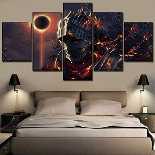 Airxcn Spiel Dark Souls Soul 5 Panel Leinwand Wandkunst Home Wohnzimmer Dekor Poster HD Print von Airxcn