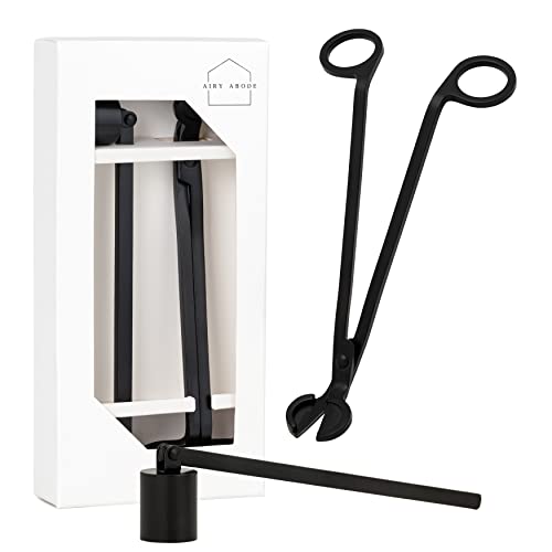 Airy Abode Kerzen-Zubehör-Set mit Kerzenlöscher und Dochtschneider, schwarz Airy Abode Kerzen-Zubehör-Set mit Kerzenlöscher und Dochtschneider, schwarz von Airy Abode