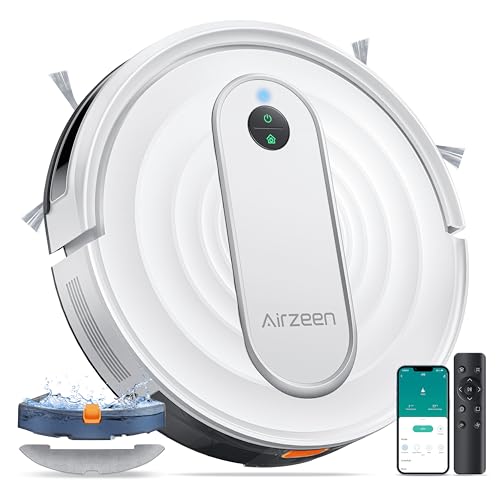 Airzeen Saugroboter mit Wischfunktion,4000Pa Starke Saugkraft J10 Staubsauger Roboter mit Wischfunktion,Fernbedienung und APP gesteuerter Saugroboter,geeignet für Hartböden,Kehrroboter für Tierhaare Airzeen Saugroboter mit Wischfunktion,4000Pa Starke Saugkraft J10 Staubsauger Roboter mit Wischfunktion,Fernbedienung und APP gesteuerter Saugroboter,geeignet für Hartböden,Kehrroboter für Tierhaare von Airzeen