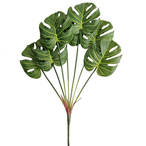 Aisamco 1 Stück künstliches tropisches Palmblatt gespalten Philodendron 7 Blätter gefälschte Palmblätter künstliche Pflanze künstliches Blatt tropisches Blatt 75cm groß von Aisamco