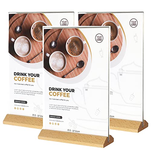 Aisamco 3 Stück A5 Acryl Schildhalter T Form Klare Acryl Doppelseitige Rahmen mit Holz Basis Tisch Menü Display Stand Flyer Schreibtisch Display Aisamco 3 Stück A5 Acryl Schildhalter T Form Klare Acryl Doppelseitige Rahmen mit Holz Basis Tisch Menü Display Stand Flyer Schreibtisch Display von Aisamco
