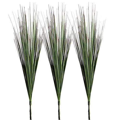 Aisamco 3 Stück Künstliche Pflanzen Zwiebel Gras Grün Gefälschte künstliche Sträucher Pflanzenblumen Weizengras Gefälschte Blätter Sträucher 64 cm groß für Hochzeit Gartendekoration von Aisamco