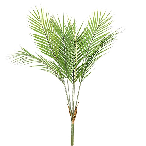 Aisamco künstliche Tropische Palmblatt Bush künstliche Pflanze in grün 1 Stück Kunststoff Areca Palm Plant 6 Blätter 29.5 "groß für tropisches Grün Akzent Blumenarrangement von Aisamco