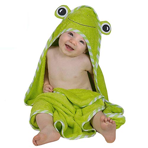 Aisawate Baby Handtuch mit Kapuze aus Bio-Bambus, Frosch, Badetücher mit Kapuze, ultraweich, dick und extra saugfähig, Badetuch für Kleinkinder, groß, 90 x 90 cm, Babypartys… von Aisawate