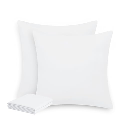 Aisbo Kissenbezug 50x50 2er Set - Kissenhülle Kopfkissenbezug 50 x 50 Weiß mit Reißverschluss aus Mikrofaser Weich, 50x50cm Pillow Cover von Aisbo