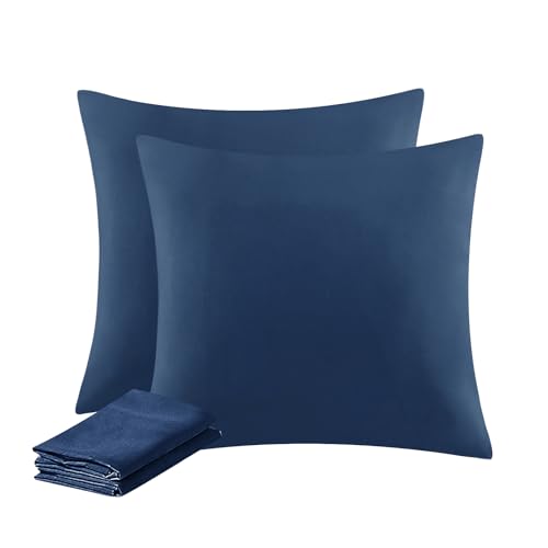 Aisbo Kissenbezug 80x80 2er Set - Kopfkissenbezug 80 x 80 Blau mit Reißverschluss aus Mikrofaser Weich, 80x80cm Pillow Cover von Aisbo