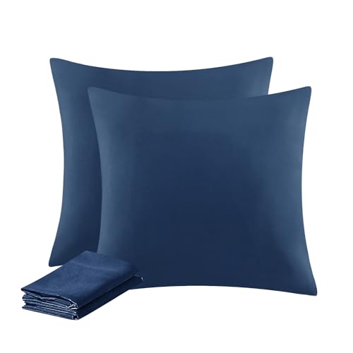 Aisbo Kissenbezug 80x80 2er Set - Kopfkissenbezug 80 x 80 Blau mit Reißverschluss aus Mikrofaser, ÖKO-TEX Pillow Cover 80x80cm, Weich und Bügelfrei von Aisbo