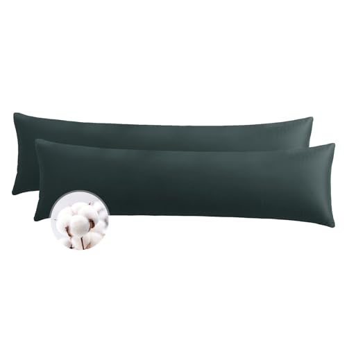 Aisbo Seitenschläferkissen Bezug 40 x 145 Baumwolle 2er Set Anthrazit - weiche Kissenbezug 40x145 Grau mit Reißverschluss, 40x145cm Pillow Cover Pillowcase Aisbo Seitenschläferkissen Bezug 40 x 145 Baumwolle 2er Set Anthrazit - weiche Kissenbezug 40x145 Grau mit Reißverschluss, 40x145cm Pillow Cover Pillowcase von Aisbo