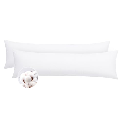 Aisbo Seitenschläferkissen Bezug 40 x 145 Baumwolle 2er Set Weiß - weiche Kissenbezug 40x145 mit Reißverschluss, 40x145cm Weiss Pillow Cover Pillowcase Aisbo Seitenschläferkissen Bezug 40 x 145 Baumwolle 2er Set Weiß - weiche Kissenbezug 40x145 mit Reißverschluss, 40x145cm Weiss Pillow Cover Pillowcase von Aisbo
