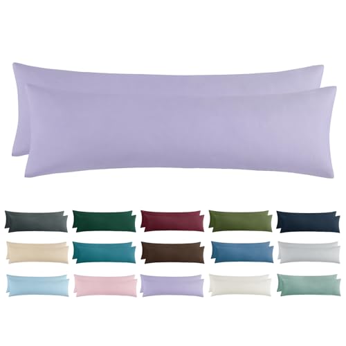 Aisbo Kissenbezug 40x145 2er Set - Seitenschläferkissen Bezug 40 x 145 Lavendel mit Reißverschluss aus Mikrofaser Weich, ÖKO-TEX Kopfkissenbezug 145x40 für Seitenschläfer Kissen Aisbo Kissenbezug 40x145 2er Set - Seitenschläferkissen Bezug 40 x 145 Lavendel mit Reißverschluss aus Mikrofaser Weich, ÖKO-TEX Kopfkissenbezug 145x40 für Seitenschläfer Kissen von Aisbo
