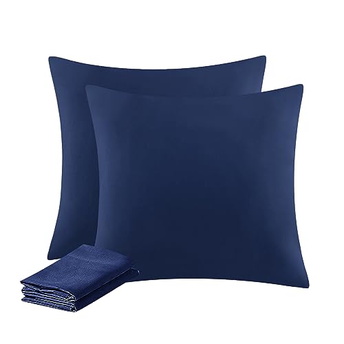 Aisbo Kissenbezug 50x50 2er Set - Kissenhülle Kopfkissenbezug 50 x 50 Blau mit Reißverschluss aus Mikrofaser Weich, 50x50cm Pillow Cover von Aisbo