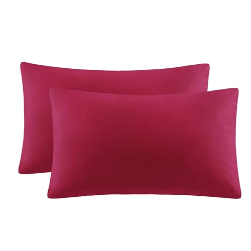 Aisbo Kissenbezug 50x80 2er Set - Kopfkissenbezug 50 x 80 Rot mit Hotelverschluss aus Mikrofaser Weich, 50x80cm Pillow Cover von Aisbo