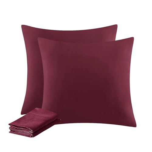 Aisbo Kissenbezug 80x80 2er Set - Kopfkissenbezug 80 x 80 Burgunderrot mit Reißverschluss aus Mikrofaser, ÖKO-TEX Pillow Cover 80x80cm, Weich und Bügelfrei Aisbo Kissenbezug 80x80 2er Set - Kopfkissenbezug 80 x 80 Burgunderrot mit Reißverschluss aus Mikrofaser, ÖKO-TEX Pillow Cover 80x80cm, Weich und Bügelfrei von Aisbo