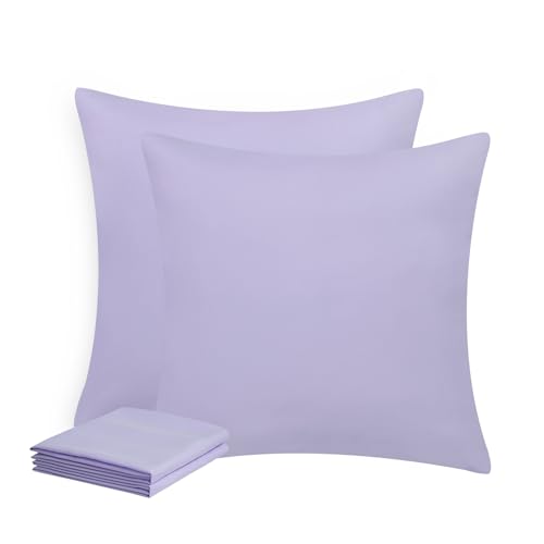 Aisbo Kissenbezug 80x80 2er Set - Kopfkissenbezug 80 x 80 Lavendel mit Reißverschluss aus Mikrofaser, ÖKO-TEX Pillow Cover 80x80cm, Weich und Bügelfrei von Aisbo