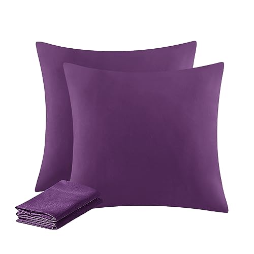 Aisbo Kissenbezug 80x80 2er Set - Kopfkissenbezug 80 x 80 Lila mit Reißverschluss aus Mikrofaser Weich, 80x80cm Pillow Cover von Aisbo