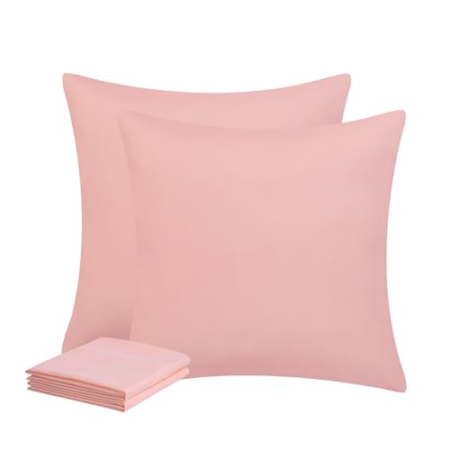 Aisbo Kissenbezug 80x80 2er Set - Kopfkissenbezug 80 x 80 Pfirsch Rosa mit Reißverschluss aus Mikrofaser, ÖKO-TEX Pillow Cover 80x80cm, Weich und Bügelfrei Aisbo Kissenbezug 80x80 2er Set - Kopfkissenbezug 80 x 80 Pfirsch Rosa mit Reißverschluss aus Mikrofaser, ÖKO-TEX Pillow Cover 80x80cm, Weich und Bügelfrei von Aisbo