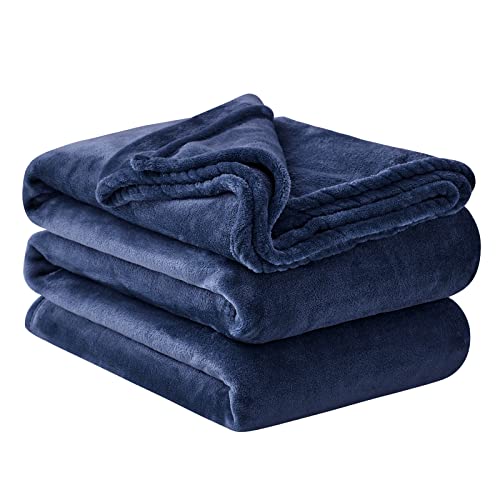 Aisbo Kuscheldecke Flauschig Decke Blau - Fleecedecke 220x240 cm XXL Große Warme Couchdecke, Kuschlige Wohndecke Marine Blau Weich als Sofaüberwurf Blanket Sofadecke Bett für Winter von Aisbo