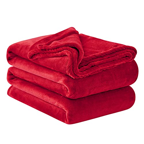 Aisbo Kuscheldecke Flauschig Decke Rot - Fleecedecke 230x270 cm Riesige Warme Couchdecke, Kuschlige Wohndecke Weich als Sofaüberwurf Blanket Sofadecke Bett für Winter von Aisbo