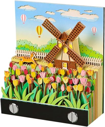 Aischens 3D-Kalender 2026, 2026 Zeitmesser-Kalender 3D-Kunst-Tischkalender, Abreiß-Notizblock, Papierkunst-Notizblock, Geschenk für Weihnachten, Büro, Wohnraumdekoration-Windmühle-2026 Aischens 3D-Kalender 2026, 2026 Zeitmesser-Kalender 3D-Kunst-Tischkalender, Abreiß-Notizblock, Papierkunst-Notizblock, Geschenk für Weihnachten, Büro, Wohnraumdekoration-Windmühle-2026 von Aischens