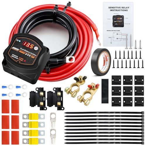 Aischens 5m Wasserdichtes Split Charge Relay Kit, 12v 140amp Dual Battery Isolator FüR Truck Caravan Yacht Batterie Controller Spannungsempfindlich Mit Led Screen Display Aischens 5m Wasserdichtes Split Charge Relay Kit, 12v 140amp Dual Battery Isolator FüR Truck Caravan Yacht Batterie Controller Spannungsempfindlich Mit Led Screen Display von Aischens