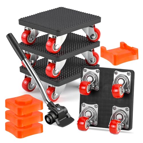Aischens Möbel Transportroller Set, Schwerer Möbeltransporter mit 4 Möbelroller und 1 Lastenheber für Schwere Möbel, 360° Drehbar Rads, 500Kg Tragfähigkeit, Möbelroller für Möbel Schwere Gegenstände Aischens Möbel Transportroller Set, Schwerer Möbeltransporter mit 4 Möbelroller und 1 Lastenheber für Schwere Möbel, 360° Drehbar Rads, 500Kg Tragfähigkeit, Möbelroller für Möbel Schwere Gegenstände von Aischens