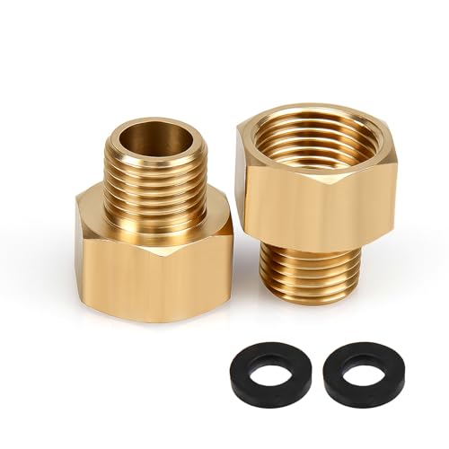 2 Stück LPG Gas Adapter 3/8" IG auf 1/4" AG Links – Messing Gasschlauch Verbinder – Gas Adapter 3/8 auf 1/4 für Campingkocher – Robuster LPGAdapter aus Messing von Aisikoo