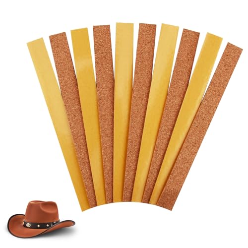 Aisikoo 10 Stück Kork Selbstklebend, Hutband Innen Selbstklebend, Korkstreifen Dehnungsfuge, Hut Verkleinerung, zum Anpassen der Hutgröße, für Alle Hutarten von Aisikoo