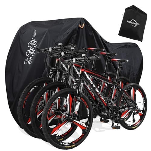 Aiskaer Fahrradabdeckung für 2-3 Fahrräder, Outdoor, wasserdicht, strapazierfähig, schwarz, Polyester, 82 L x 44 H x 44 W Zoll Aiskaer Fahrradabdeckung für 2-3 Fahrräder, Outdoor, wasserdicht, strapazierfähig, schwarz, Polyester, 82 L x 44 H x 44 W Zoll von Aiskaer