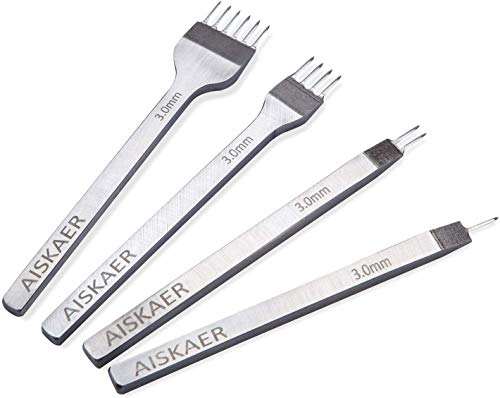 Aiskaer White Steel 3mm 1/2/4/6 Prong DIY Diamond Lacing Stitching Chisel Set Leather Craft Kits Aiskaer White Steel 3mm 1/2/4/6 Prong DIY Diamond Lacing Stitching Chisel Set Leather Craft Kits von Aiskaer