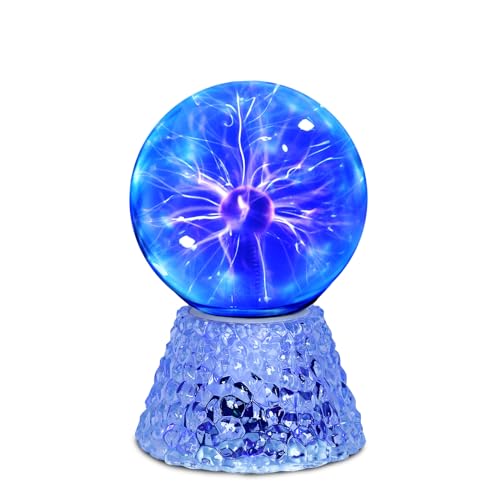 Aiskdan 15cm Plasmakugel Magische, Elektrostatische Kugel Berührungsempfindliche Blitzkugel Plasmalampe, Stromversorgung Elektrostatische Plasma Ball Light für Geburtstag Familienfeiern Weihnachten von Aiskdan