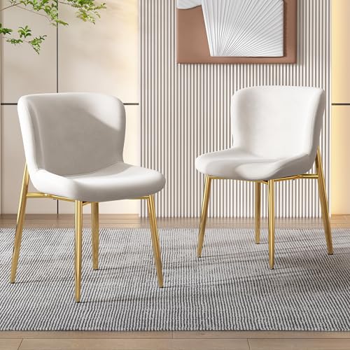 Aislinglen Esszimmerstühle 2er Set, Küchenstühle mit Armlehne, Schminktisch Stuhl aus Samt, Sessel Wohnzimmer, Schlafzimmer Loungesessel mit 4 Metallfüßen, Polsterstuhl, Beige Aislinglen Esszimmerstühle 2er Set, Küchenstühle mit Armlehne, Schminktisch Stuhl aus Samt, Sessel Wohnzimmer, Schlafzimmer Loungesessel mit 4 Metallfüßen, Polsterstuhl, Beige von Aislinglen