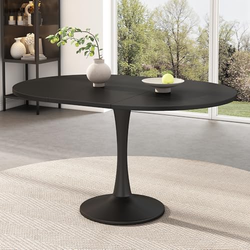 Ausziehbarer Esstisch, Ovaler Esstisch für 4–6 Personen, Moderner Schlichter Kaffee-Freizeittisch, Kleiner Tisch für Küche, Esszimmer und Wohnzimmer, Länge 100/140 x Breite 100 x Höhe 75 cm (Schwarz) Ausziehbarer Esstisch, Ovaler Esstisch für 4–6 Personen, Moderner Schlichter Kaffee-Freizeittisch, Kleiner Tisch für Küche, Esszimmer und Wohnzimmer, Länge 100/140 x Breite 100 x Höhe 75 cm (Schwarz) von Aislinglen