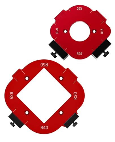 2 Stück 4 in 1 Radius Frässchablone, Aluminium Eckradius Frässchablonen für Oberfräse R10 R15 R20 R25 R30 R35 R40 R50 Radius Router Templates für Holzbearbeitung Tisch Ecke Winkel Locator von Aisny
