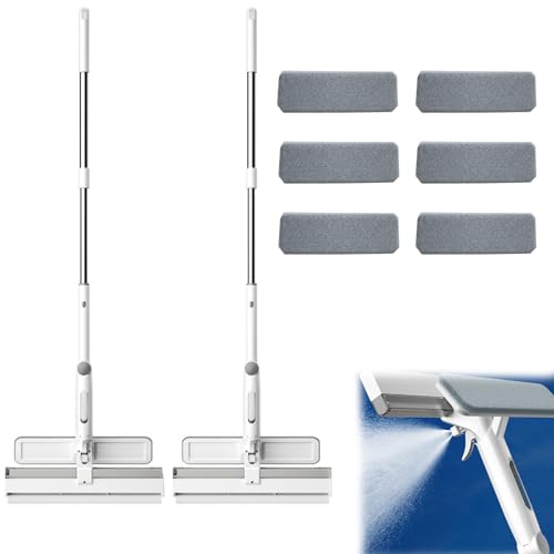 2 Stück Fensterputzer, Drehbar Fenster Putzen mit Sprühfunktion Window Buddy Fensterwischer Set mit 6 Reinigungstücher Fensterreiniger mit Teleskopstange Abnehmbar Fensterputzgerät 2 Stück Fensterputzer, Drehbar Fenster Putzen mit Sprühfunktion Window Buddy Fensterwischer Set mit 6 Reinigungstücher Fensterreiniger mit Teleskopstange Abnehmbar Fensterputzgerät von Aisny