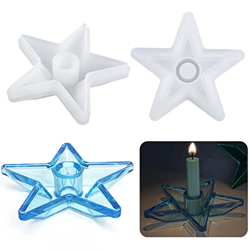 2 Stück Stern Form Kerzenhalter Harz Formen, DIY Kerzenständer Silikonform Epoxidharz Form für Familie Festival Dekorieren Weihnachten Silikonformen Stabkerzenhalter Form 2 Stück Stern Form Kerzenhalter Harz Formen, DIY Kerzenständer Silikonform Epoxidharz Form für Familie Festival Dekorieren Weihnachten Silikonformen Stabkerzenhalter Form von Aisny
