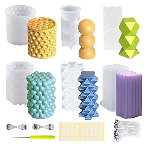6 Stück Silikon Kerzenform Kit, 3D DIY Silikonform Kerzen Gießen Formen Kerzenformen zum Gießen mit Kerzendocht Dochthalter für Kerzenherstellung Duftkerze Seife Kuchen 6 Stück Silikon Kerzenform Kit, 3D DIY Silikonform Kerzen Gießen Formen Kerzenformen zum Gießen mit Kerzendocht Dochthalter für Kerzenherstellung Duftkerze Seife Kuchen von Aisny