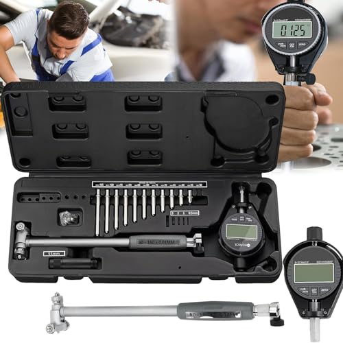 Bohrungslehre, Bohrungslehre Messuhr Set 50-160 mm Innendurchmesser Messuhr Aluminiumlegierung Hohe Präzision 0,01 mm Dial Bore Gauge Industriemesswerkzeug für tiefe Motorzylinder Messung von Aisny