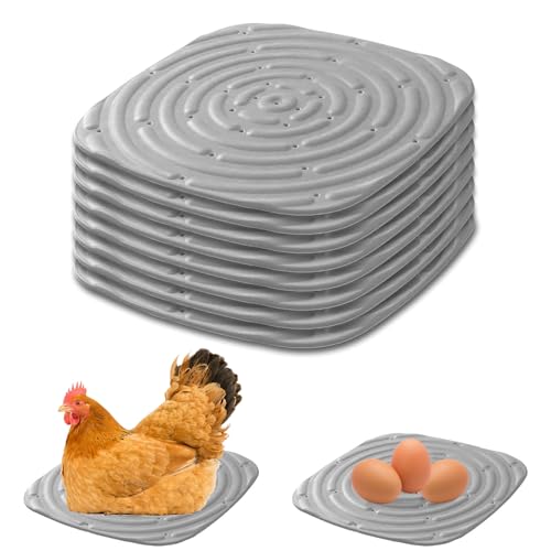 Waschbare Hühnernestmatten, 8 Stück Nistkasten Pads für Hühner, Nistunterlagen für Legeboxen, Hühnerstall-Zubehör, 30,5cm x 30,5cm (Grau) von Aisny