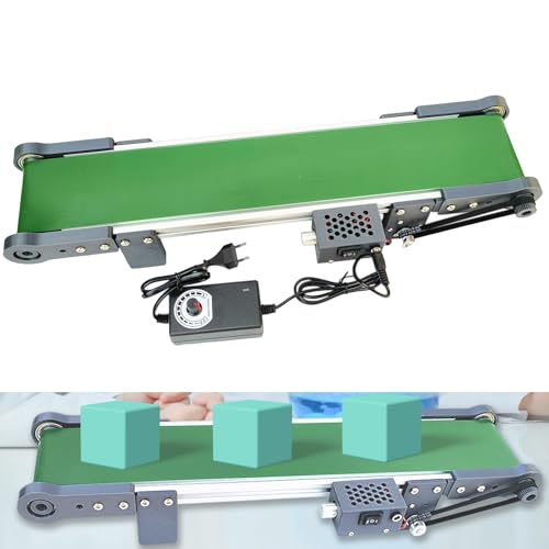 Förderband, Elektrisches Tischförderband 50cm Mini Kleines Desktop Bandförderer Unterstützung für Vorwärts und Rückwärtsfahrt Einstellbare Geschwindigkeit AC 100-240V Für Kleine Produktionslinien von Aisny