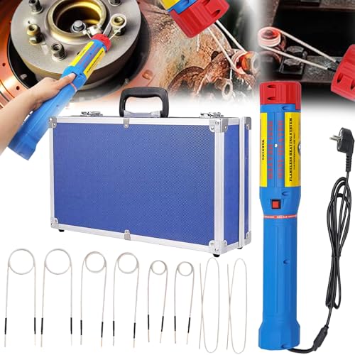 Induktionsheizgerät, 1000W Induktions Heizset Flammenloses Magnetisches Induktionsheizgerät-Set mit 8 Induktionsspulen Induktionsheizer-Bolzenentferner zum Entfernen von Rostigen Bolzen und Muttern von Aisny