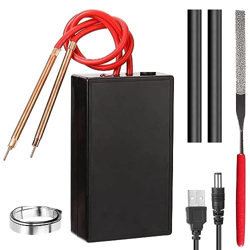 Punktschweißgerät, Tragbares Mini Schweißgerät mit 5300mAh Akkus Spot Welder 6 Gänge Einstellbar Punktschweißgerät für Akkus mit 2 Schweißstiften 2m Nickelstreifen Typ-C-Ladekabel Raspeln von Aisny