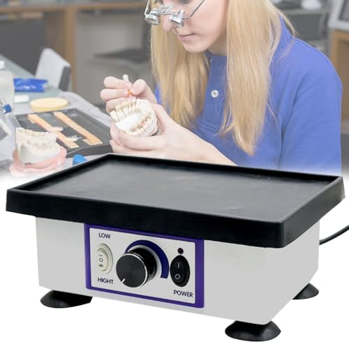 Rüttelplatte, 220V 120W Elektrisch Dental Oszillator Gipsrüttler Rüttelplatte Gips Rüttelplatte Einstellbare Geschwindigkeit Oszillator Dentallaborgeräte für Mischen Gips Gießen Modellen Harzguss von Aisny