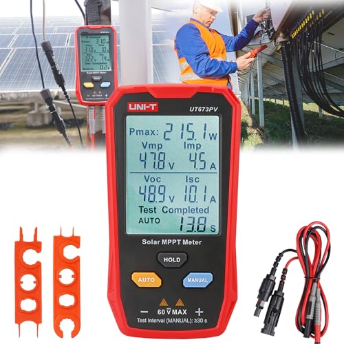 Solarpanel Tester, UT673PV 800W Photovoltaik Multimeter Solar MPPT Messgerät mit Großem Ultraklarem LCD Smart MPPT Leerlaufspannungs Fehlerbehebung Datentest für Photovoltaikmodule Solarpanel Tester, UT673PV 800W Photovoltaik Multimeter Solar MPPT Messgerät mit Großem Ultraklarem LCD Smart MPPT Leerlaufspannungs Fehlerbehebung Datentest für Photovoltaikmodule von Aisny