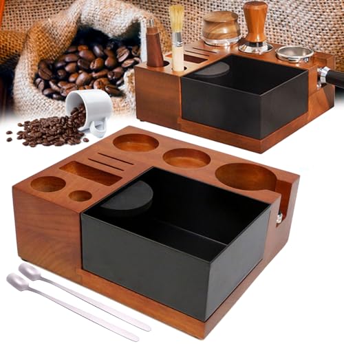 Tamperstation, 58mm Holz Coffee Tamping Station Tamper Station mit Knock Box Espresso Zubehör Kaffee Tamperständer aus Holz Siebträger Hochwertigem Sapeli-Holz Aluminiumlegierung Kaffeesatzbehälter Tamperstation, 58mm Holz Coffee Tamping Station Tamper Station mit Knock Box Espresso Zubehör Kaffee Tamperständer aus Holz Siebträger Hochwertigem Sapeli-Holz Aluminiumlegierung Kaffeesatzbehälter von Aisny