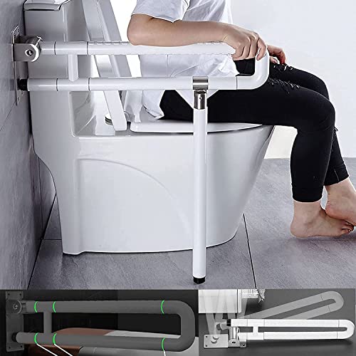 Wandstützgriff, 60cm WC Haltegriff Klappbar Rutschfreier Haltegriff Badezimmer Sicherheitshandlauf Aus Edelstahl 350 Kg Dusche Faltbarer Sicherheitsgriff Das Badezimmer Luminous Circle (Mit Ständer) von Aisny