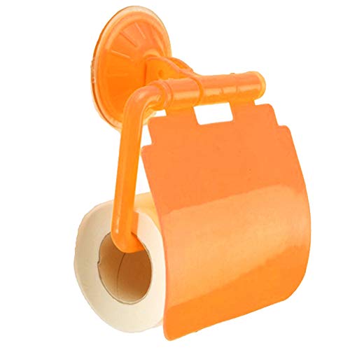 1pc Der Wand Befestigte Toilettenpapierrollenhalter Aus Kunststoff Saugnapf Für Bad-Accessoires Toilettenpapierhalter Papierhandtuchhalter (Orange) von Aisoway